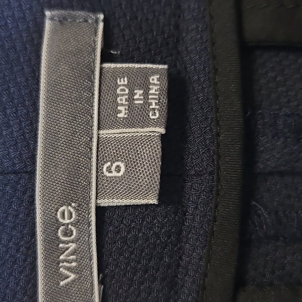 Vince Navy Wool Blend Crop Trouser Pant‎ Size 6 Coastal Workwear - Picture 6 of 15